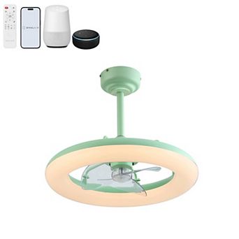 Piero 21.5" 6-Speed Metal Mobile-App/Remote-Controlled Dimmable Smart Integrated LED Ceiling Fan