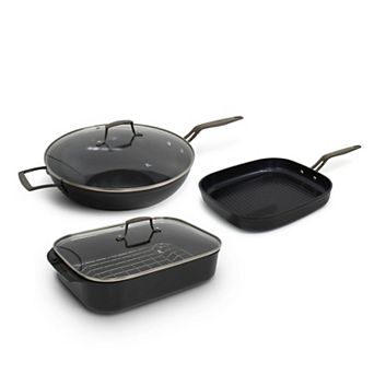 Blu. Cookware Kitchen Sidekick Set, Wok, Grill Pan, Roasting Pan, Non-Toxic, Durable Non-Stick