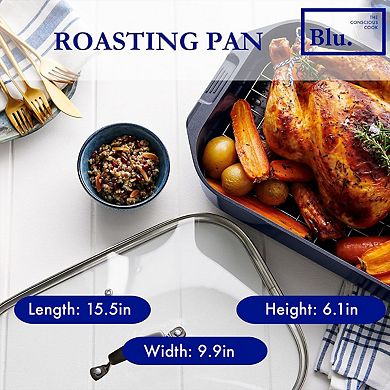 Blu. Cookware Kitchen Sidekick Set, Wok, Grill Pan, Roasting Pan, Non-Toxic, Durable Non-Stick