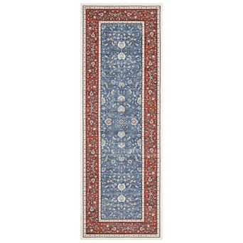 Vintage Washable Runner Runner Washable Non-Slip Low-Plie Laundry Room Rug Distressed Carpet