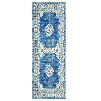 Area Rugs for Indoor, Washable Large Boho Vintage Bohemian Distressed Oriental Carpet Non Slip
