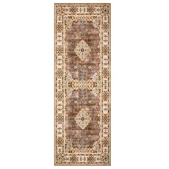 Area Rugs for Indoor, Washable Large Boho Vintage Bohemian Distressed Oriental Carpet Non Slip