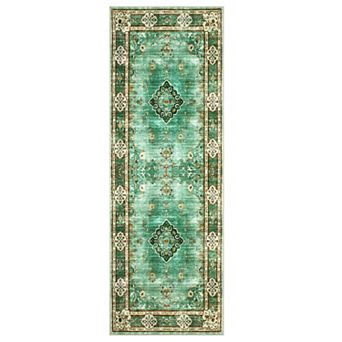 Area Rugs for Indoor, Washable Large Boho Vintage Bohemian Distressed Oriental Carpet Non Slip