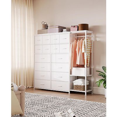 portable dresser closet Wardrobe Storage Organizer for Clothes, Clothes With Magnetic Doors & Hanging Rod, Baby Wardrobe Storage Cabinet, Cream White ensuring a secure closure and keeping your clothes safe Pink Baby Dresser & Closet