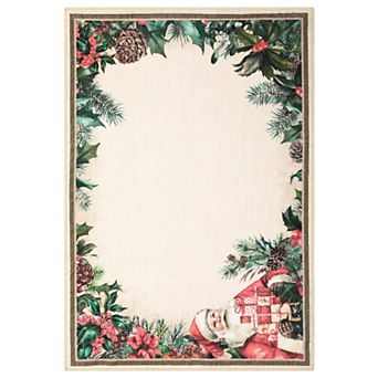 Christmas Santa Claus Area Rug, Christmas Tree Rug Washable Non Slip,Carpet for Nursery Living Room