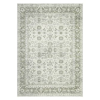 Washable Area Rug Low Pile Floral Vintage Stain Resistant Non Shedding Floor Carpets for Home Office