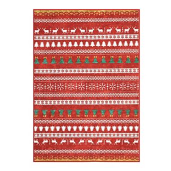 Christmas Rugs Area Rug Machine Washable Entryway Indoor Rugs Christmas Tree Snowflake Doormat