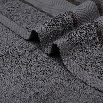 4Pcs Solid Striped and Jacquard Pattern Hand Towel Set, Cotton Soft Decorative Towel 14"x30"&13"x29"