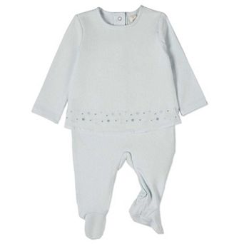Baby and Toddler Boys "Small Dots" Cotton Rich Double Layer Footie