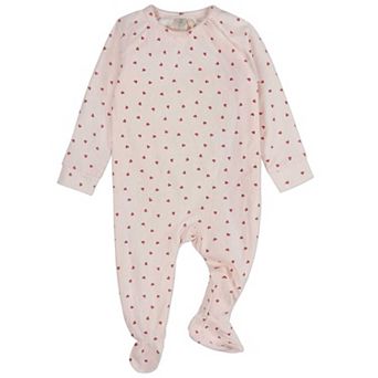 Baby Clover-Print Hidden Zip Footie