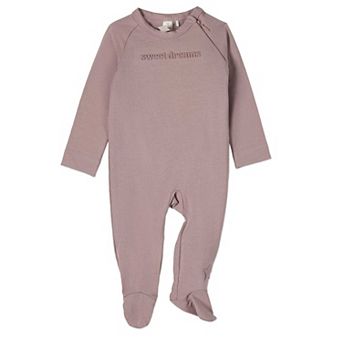 Baby and Toddler "Sweet Dreams" Cotton Rich Fleece Hidden Zipper Footie