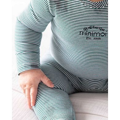 Baby and Toddler "Generation MeMoi" Stretchy Mini-Striped Cotton-Rich Footie