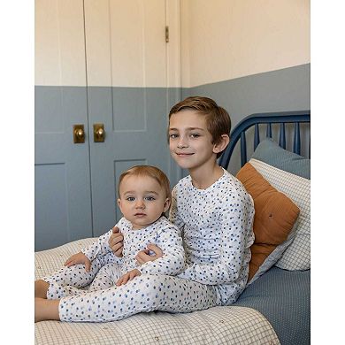 Baby and Toddler Boys "Blue Confetti" Pointelle Footie