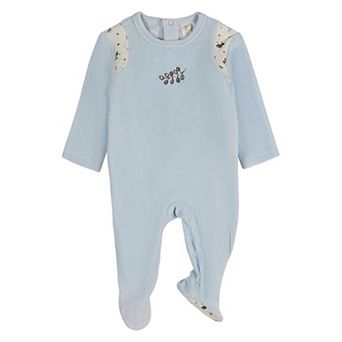 Baby Boys "Whimsical Foliage" Velour Footie