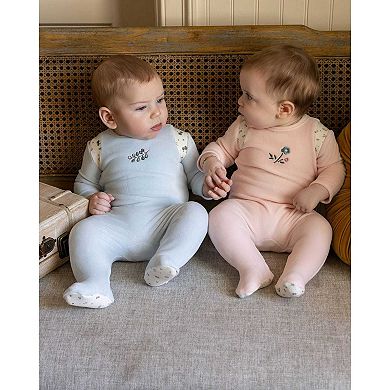 Baby Boys "Whimsical Foliage" Velour Footie