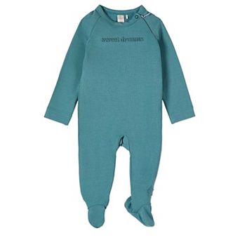Baby and Toddler "Sweet Dreams" Cotton Rich Fleece Hidden Zipper Footie