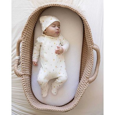 2 Piece Baby Girls "Lily Of The Valley" Cotton Rich Velour Footie Set