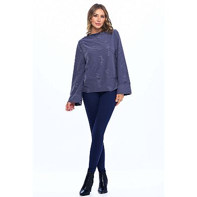 Women's Long Sleeve Crew With Bell Sleeves