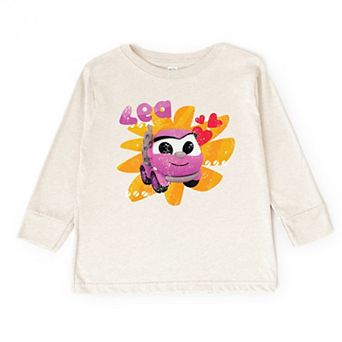 Leo the Truck Lea Name Distressed - Kids Toddler Long Sleeve Graphic Tee
