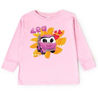 Leo the Truck Lea Name Distressed - Kids Toddler Long Sleeve Graphic Tee