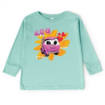 Leo the Truck Lea Name Distressed - Kids Toddler Long Sleeve Graphic Tee