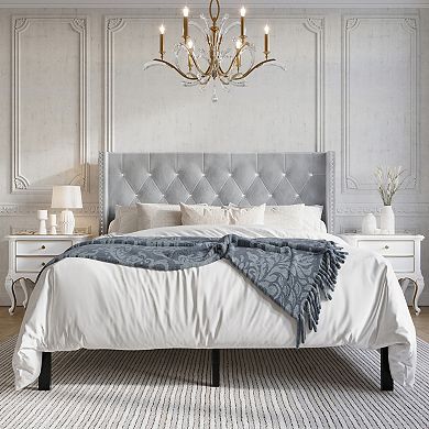 Glamour Velvet Upholstered Bed