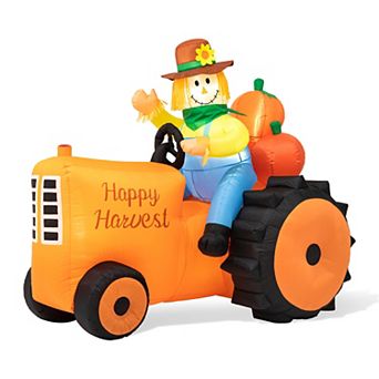 Glitzhome 7ft Inflatable Tractor Decor, Lighted Garden Decor For Fall Harvest