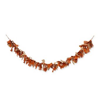 Glitzhome 6”L Fabric Plaid Garland, Handmade Decorative Garland for Fall Harvest