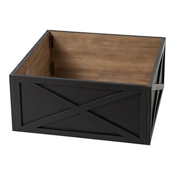 Glitzhome 26" L Wooden Tree Collar, Tree Base Cover Christmas Tree Skirt Tree Box Rustic Decor