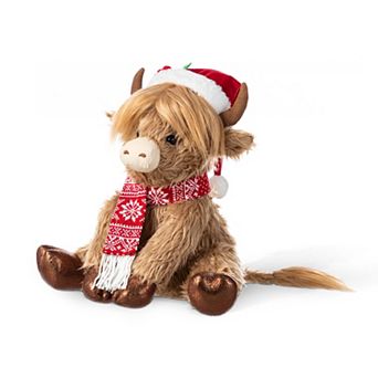 Glitzhome Fabric Highland Cow Decor, Christmas And Halloween/Fall Sitter Decor