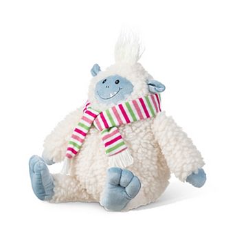 Glitzhome 21.75"H Fabric Yeti Shelf Sitter, Christmas Yeti Decor for Indoor Use