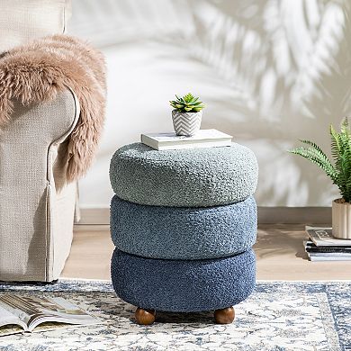 Glitzhome Modern Ottoman Footstool, Upholstered Storage Accent Stool