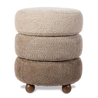 Glitzhome Modern Ottoman Footstool, Upholstered Storage Accent Stool