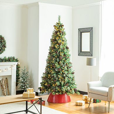 Glitzhome Christmas Hammered Metal Tree Collar, Tree Base Cover Decorative Tree Ring, 26" D