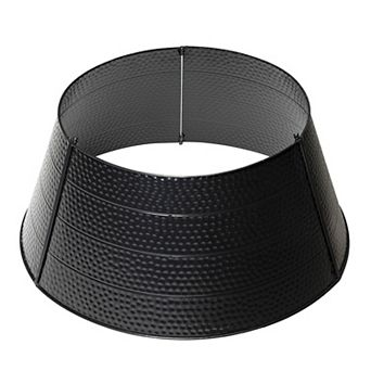 Glitzhome Christmas Hammered Metal Tree Collar, Tree Base Cover Decorative Tree Ring, 26" D