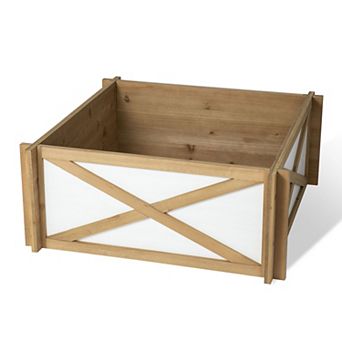 Glitzhome Wooden Tree Collar, 27.5" L Christmas Tree Stand Base Cover Xmas Tree Skirt