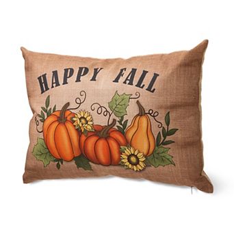 Glitzhome 18"L Faux Burlap Pumpkin Pillow, Decorative Pillow for Fall Harvest