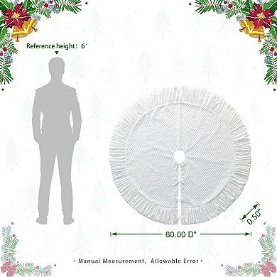 Glitzhome Christmas Tree Skirt, Xmas Tree Mat Tree Ornament