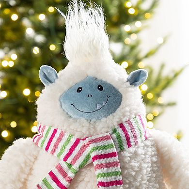 Glitzhome 22"H Fabric Yeti Decor, Christmas Standing Decor