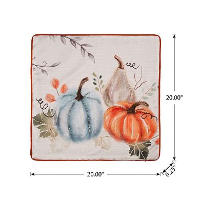 Glitzhome Faux Burlap Pumpkin Pillow Cover, Decorative Pillow for Fall Harvest