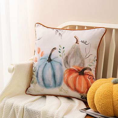 Glitzhome Faux Burlap Pumpkin Pillow Cover, Decorative Pillow for Fall Harvest