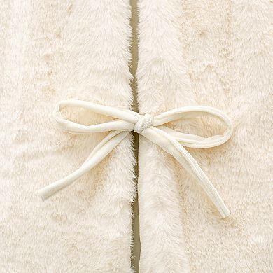 Glitzhome 60”D Oversized White Christmas Tree Skirt for Home Party Holiday Decorations