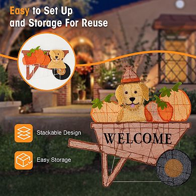 Glitzhome Outdoor Decor, Heartwarming and Inviting Lighted Fall and Christmas Decor