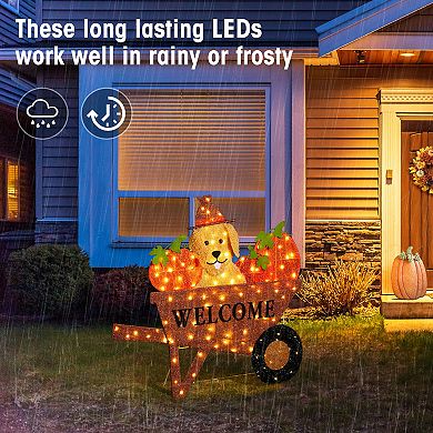 Glitzhome Outdoor Decor, Heartwarming and Inviting Lighted Fall and Christmas Decor