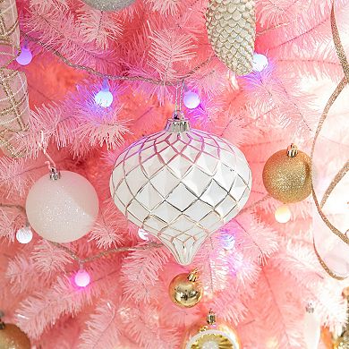 Glitzhome 18ct Shatterproof Ornaments, Silver Deluxe Large Decorative Hanging Balls Ornaments