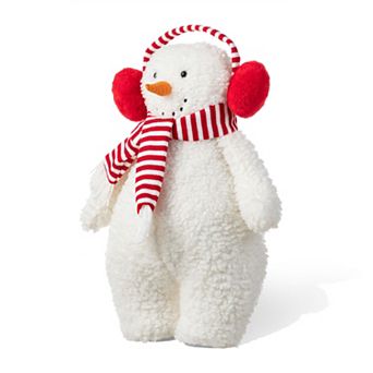 Glitzhome 17.75"H Christmas Fabric Snowman Decor, Snowman Standing Decor for Xmas