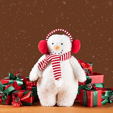 Glitzhome 17.75"H Christmas Fabric Snowman Decor, Snowman Standing Decor for Xmas