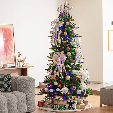 Glitzhome Christmas Tree Ornaments - 160 Pc Deluxe Boxed Silver & Gold Shatterproof Ornaments Set