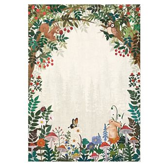 Garvee Machine Washable Botanical Print Non Slip Area Rug for Kids Room Nursery & Bohemian Bedrooms