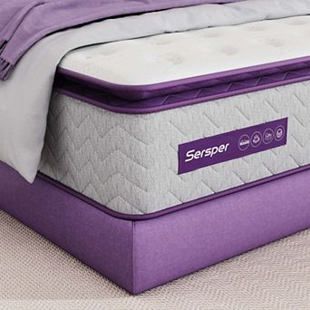 Sersper 12'' Memory Foam Hybrid Mattress Pillow Top Pocket Spring Mattress In A Box